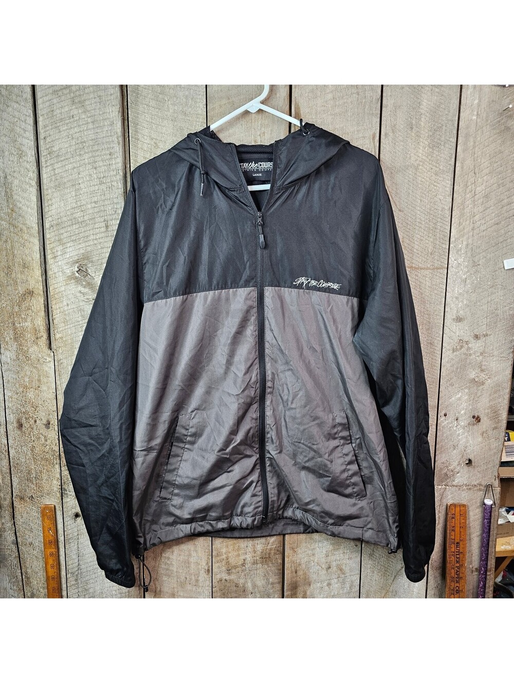 Stay The Course Clothing Co. Women's Black Gray Full Zip Windbreaker Jacket